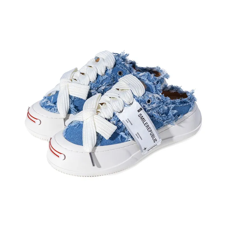 SMILEREPUBLIC Low Top Canvas Shoes Unisex Blue-2