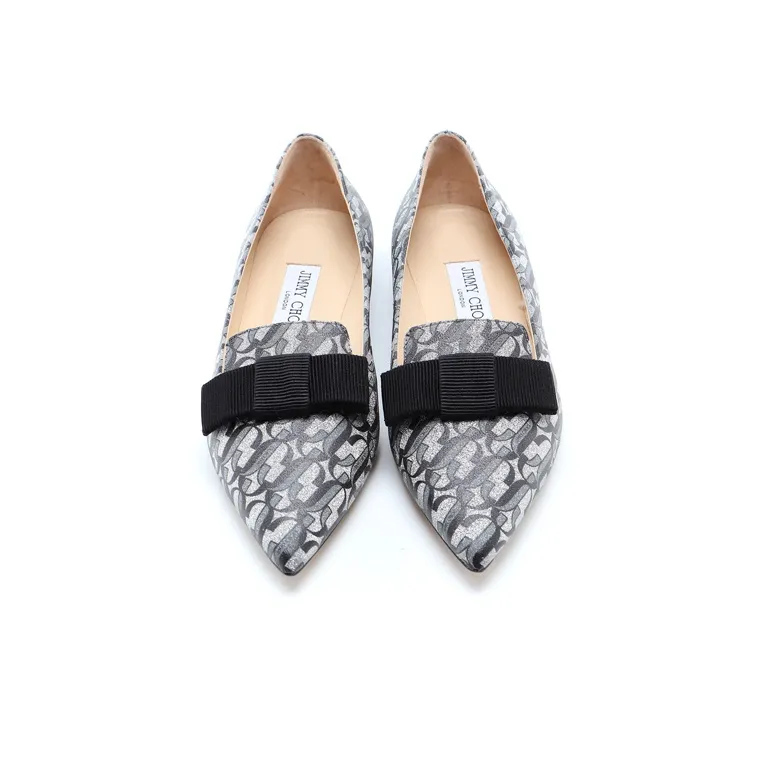 Jimmy Choo Gala Casual Single Shoes Women's Black Silver-3