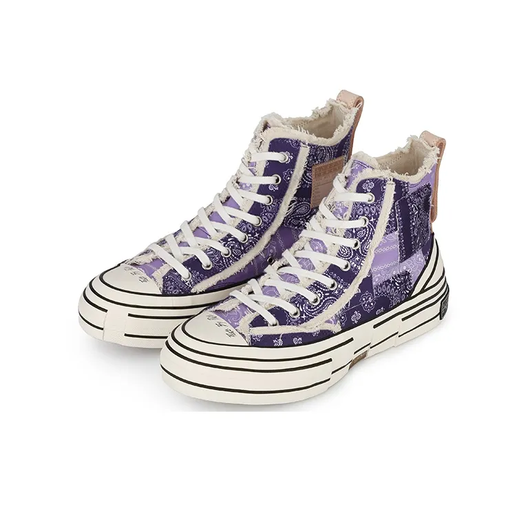 XVESSEL Canvas Shoes Unisex High Top Purple-5
