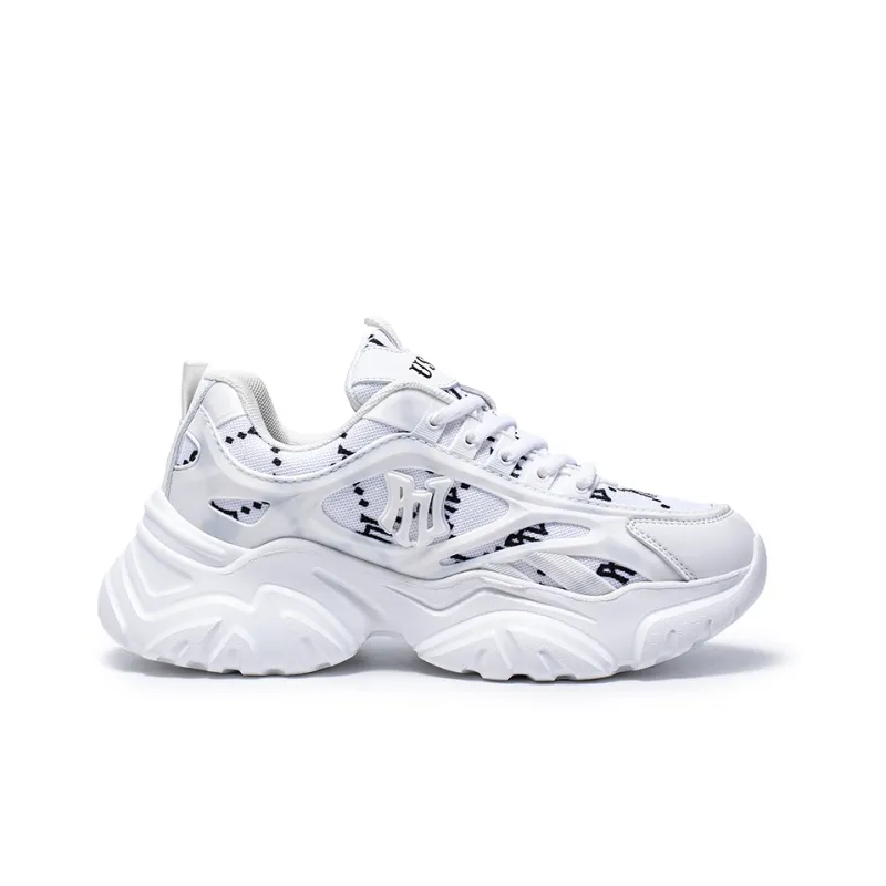 Pnj Anti Slip And Wear Resistant Height Increasing Low Top Chunky Sneakers Women's White-1