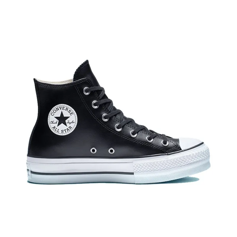 Converse Chuck Taylor All Star Lift Hi Black Leather Women's-1