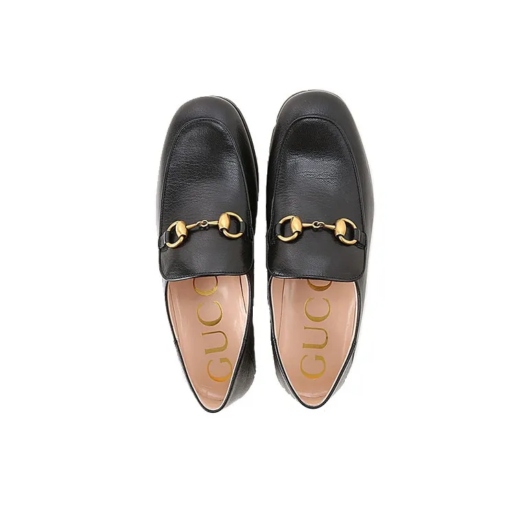 GUCCI Horsebit Leather Loafers With Crystals-3