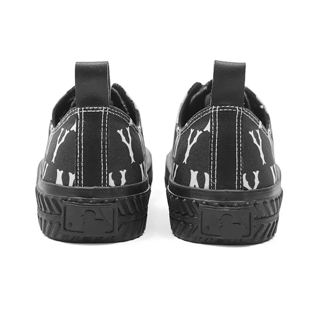 MLB Playball Monogram Durable Breathable Low Top Canvas Shoes Unisex Black-3