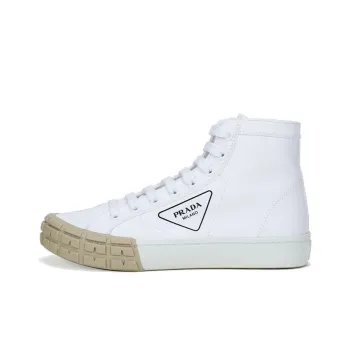 PRADA Canvas Shoes Men High Top White