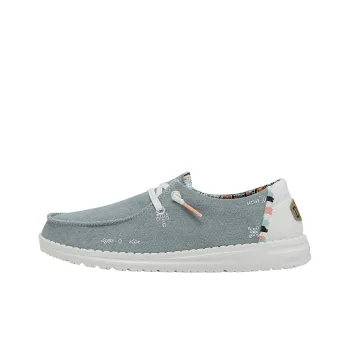 Heydude Canvas Shoes Women's Low Top Light Denim Blue