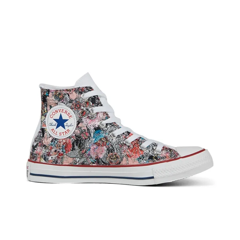 Converse Chuck Taylor All Star Glitter Tattoo High Top Slip-Resistant High-Top Canvas Shoes Unisex Painted-1
