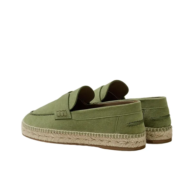 HERMES Casual Single Shoes Women's Green-4
