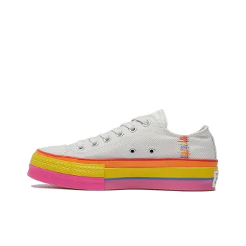 Chuck Taylor All Star Women's Converse Lift Low 'Rainbow Vintage White' Women's
