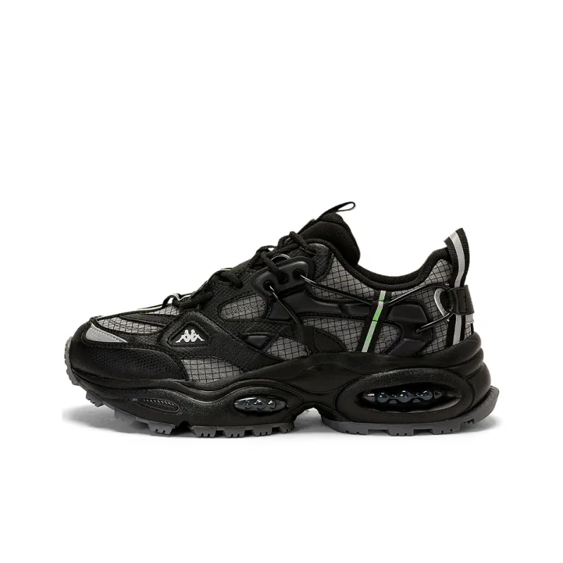 Kappa Cushioning, Slip Resistant, And Abrasion Resistant Low Top Chunky Sneakers Unisex Black Contour Gray-0