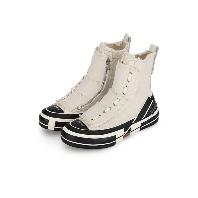 Yohji Yamamoto X XVESSEL Canvas Shoes Unisex High Top Ecru-3