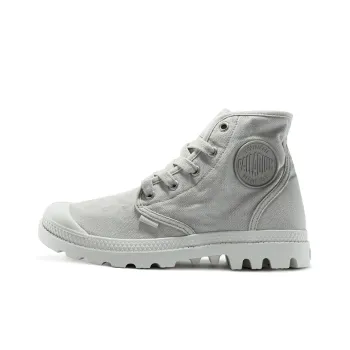 Palladium Pampa Hi Twill Anti-Slip And Wear-Resistant Water-Resistant High-Top Canvas Shoes Women's Moon Gray