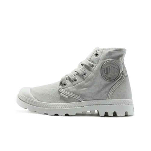 Palladium Pampa Hi Twill Anti-Slip And Wear-Resistant Water-Resistant High-Top Canvas Shoes Women's Moon Gray