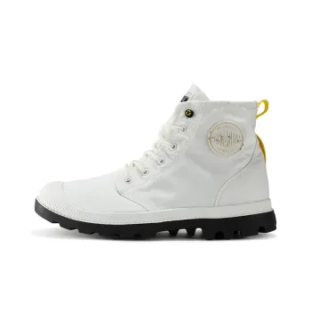 Palladium Pampa Rcycl Wp 2 Abrasion Resistant Slip Resistant Breathable Waterproof High Top Canvas Shoes Unisex White