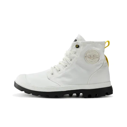 Palladium Pampa Rcycl Wp 2 Abrasion Resistant Slip Resistant Breathable Waterproof High Top Canvas Shoes Unisex White