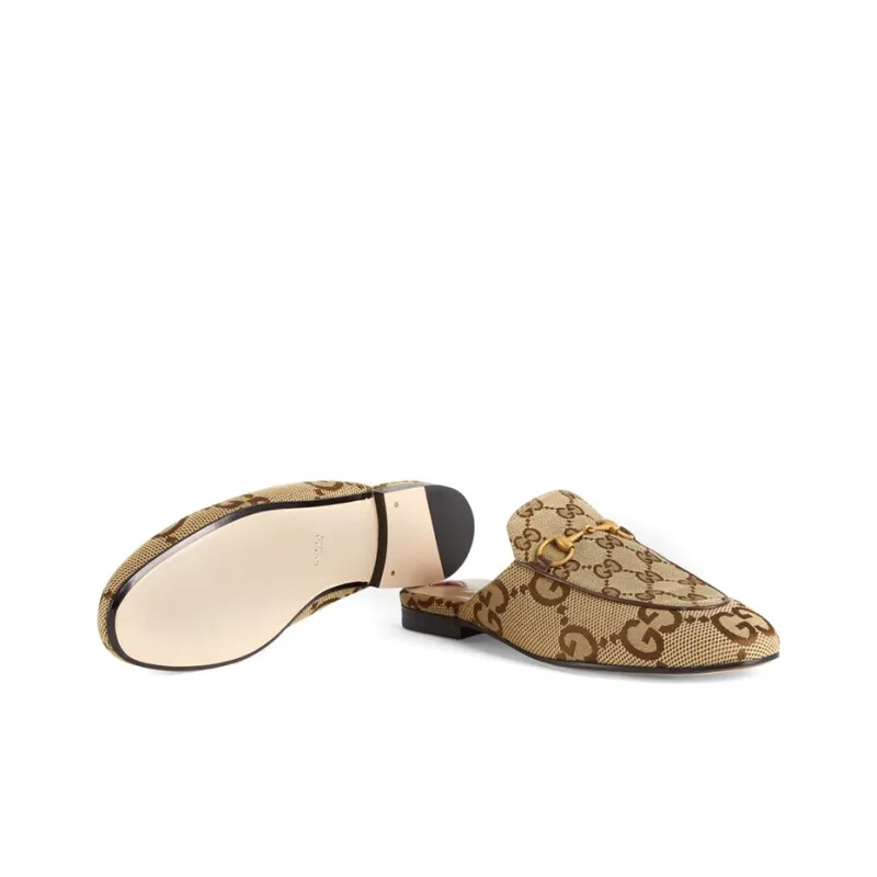 GUCCI Princetown Slipper Jumbo Gg Camel Canvas Women's-4