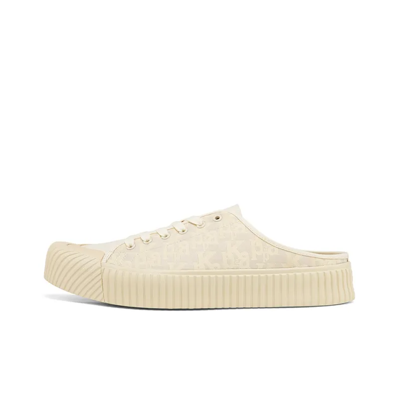 Kappa Wear Resistant Wide Coverage Lightweight Low Top Canvas Shoes Unisex White-0