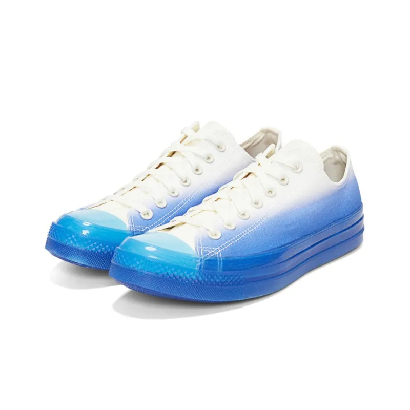 Converse Chuck Taylor Seasonal Wear Resistant Slip Resistant Low Top Canvas Shoes Unisex Blue White-2