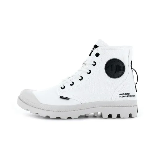 Palladium Pampa Hi Htg Supply Anti-Slip Wear-Resistant High-Top Canvas Shoes Unisex White