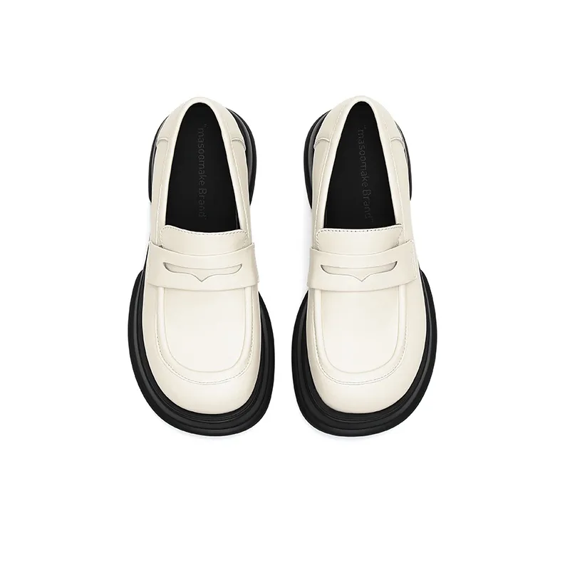 MASOOMAKE Loafers Women's Low Top Black/Ecru/Brown-12