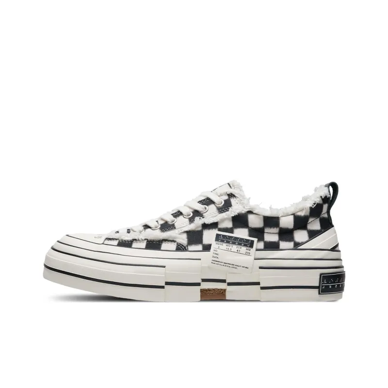 VESSEL G.O.P. LOWS PIXEL Anti Slip Wear Resistant Low Top Canvas Shoes Unisex Black White-0