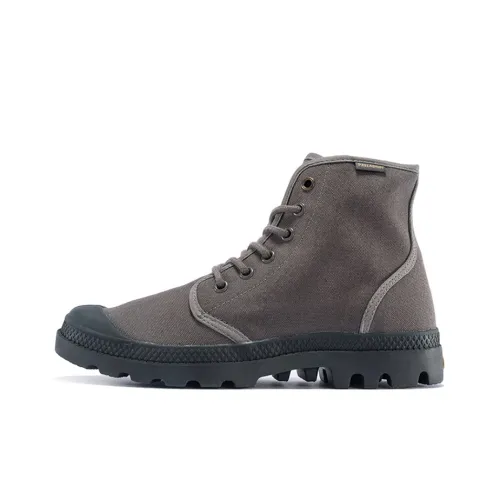 Palladium Pampa Hi Originale W Anti-Slip And Wear-Resistant Breathable High-Top Canvas Shoes Unisex Dark Gray