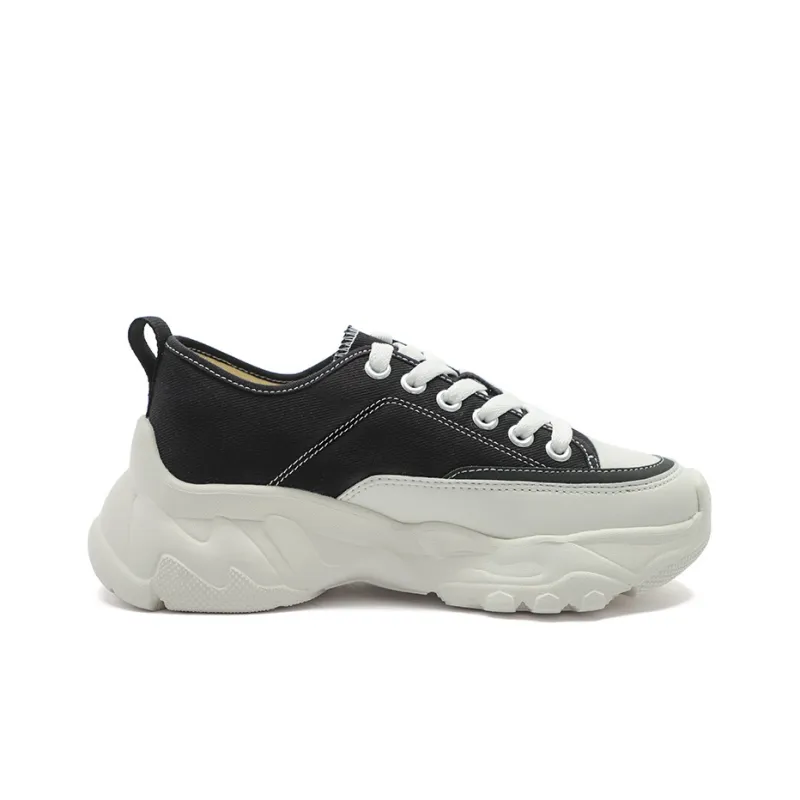 MLB Chunky High Abrasion Resistant Low Top Chunky Sneakers Unisex Black-1