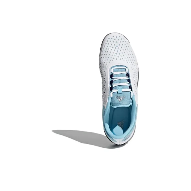 Adidas Adipure Anti-Slip Wear-Resistant Low-Top Golf Shoes Women's White Blue-4
