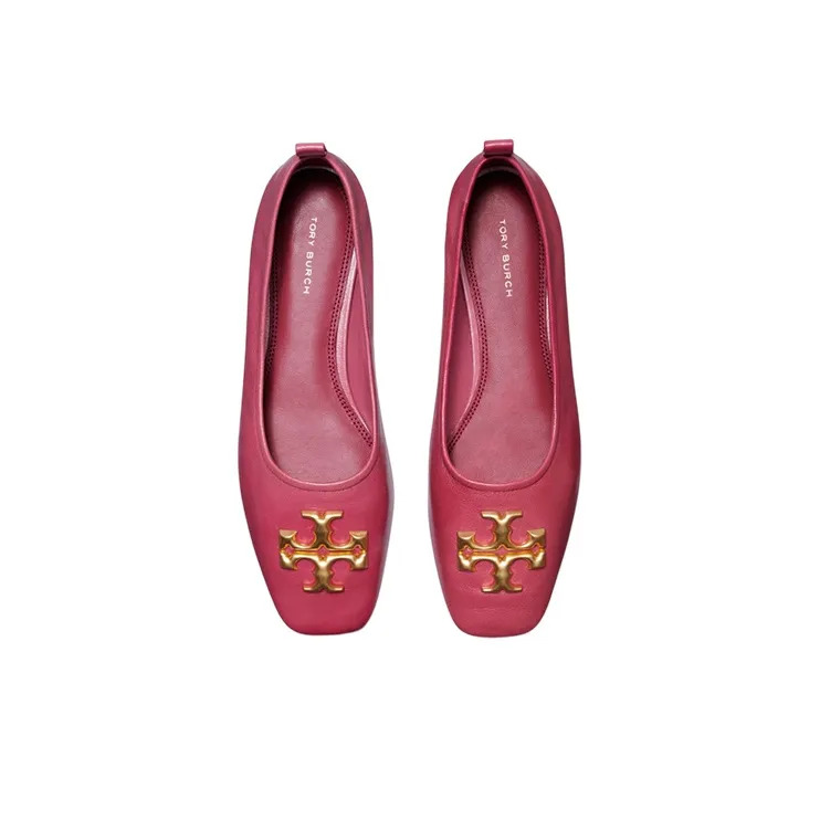 TORY BURCH Eleanor Logo-plaque Ballet Pump-3