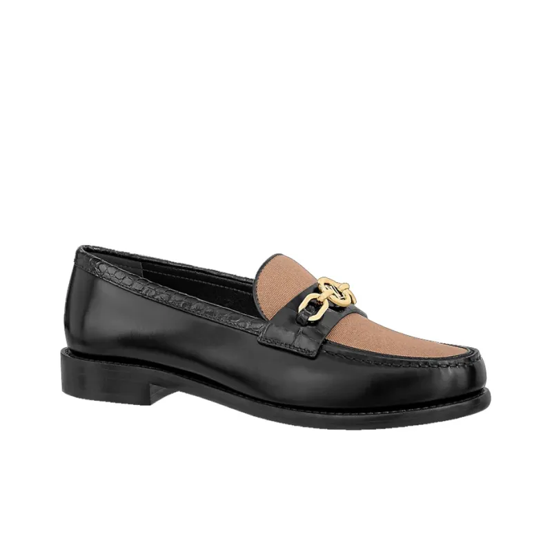 LOUIS VUITTON Lv Chess Loafers 'Black Brown' Women's-1
