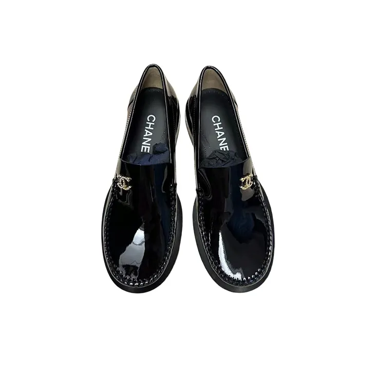 CHANEL Casual Loafers Shoes Women's Black-2