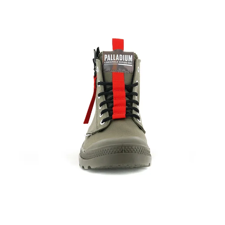 Palladium Pampa Hi Ticket To Earth Anti-Slip Wear-Resistant High-Top Canvas Shoes Unisex Army Green-3