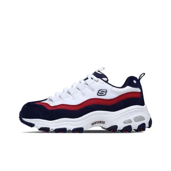 Skechers D'Lites 1.0 Low top Clunky Shoes White/Blue Women's