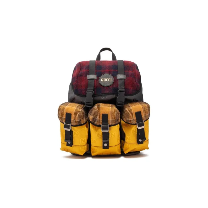 GUCCI Nylon Backpack Regular Men's Red/Yellow-0