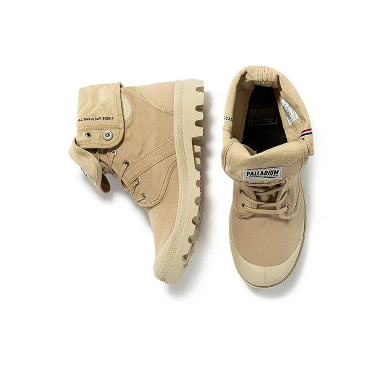 Palladium Pallabrouse Wear-Resistant Breathable Height Increasing High-Top Canvas Shoes Unisex Desert-2