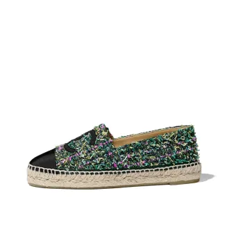 CHANEL Casual Single Shoes Women's Green Pink