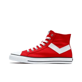 Pony Canvas Shoes Men High Top Red