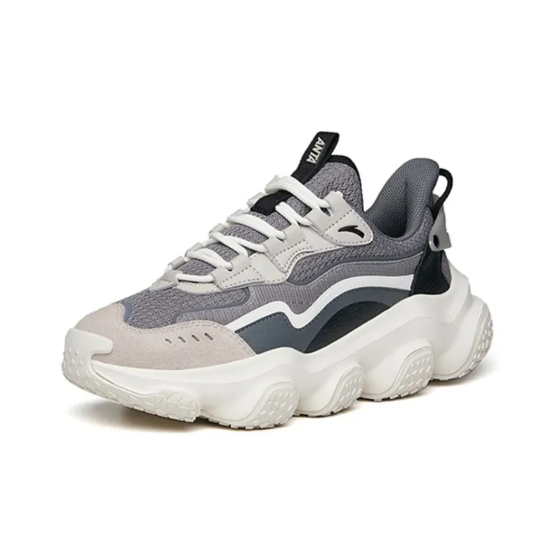 Anta Continent White 2.0 Cushioning Anti-Slip And Wear-Resistant Low-Top Chunky Sneakers Men's Gray-2