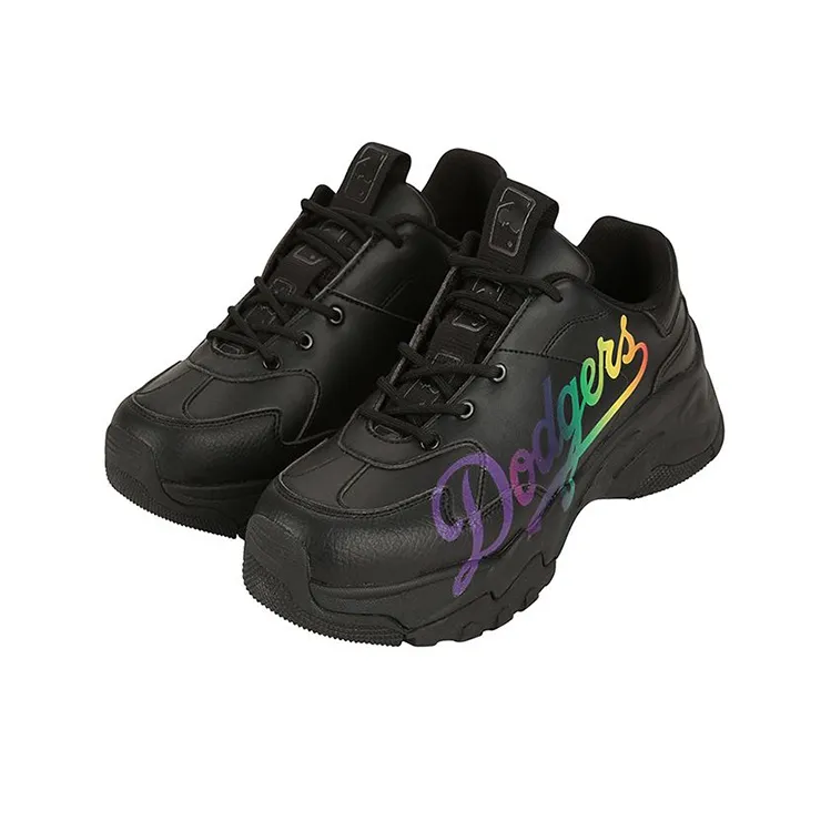 MLB Big Ball Chunky Wear Resistant Low Top Chunky Sneakers Unisex Black-1