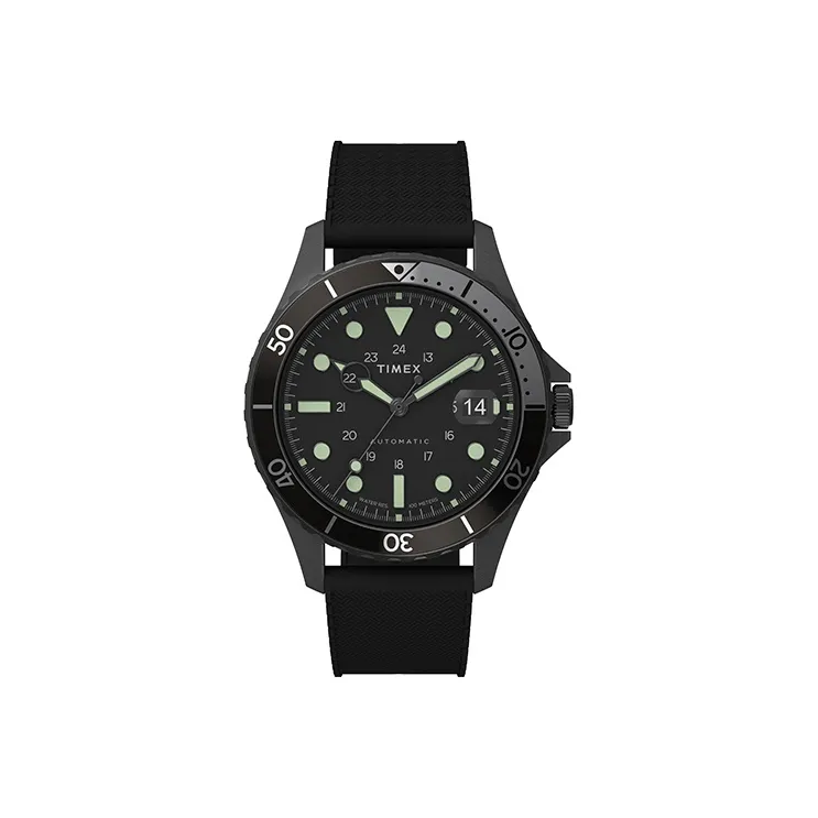 TIMEX ATLANTIS Collection Wrist Watch Automatic Mechanical Movement Fabric Strap 41 Black Dial Men's Watches TW2U99900-0