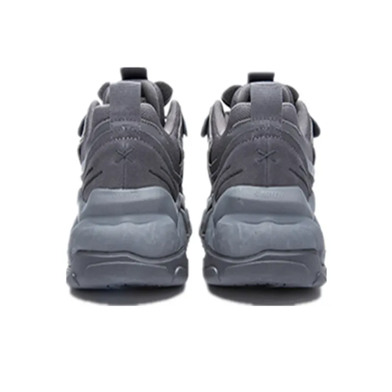 STARTER Rock Formation Series Cushioned Slip Resistant Low Top Chunky Sneakers Women's Black Gray Solid Color-2