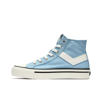 Pony Canvas Shoes Women's High Top Blue/White