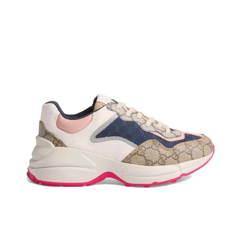 GUCCI Women's Gg Rhyton 'Beige White Pink' Women's-1