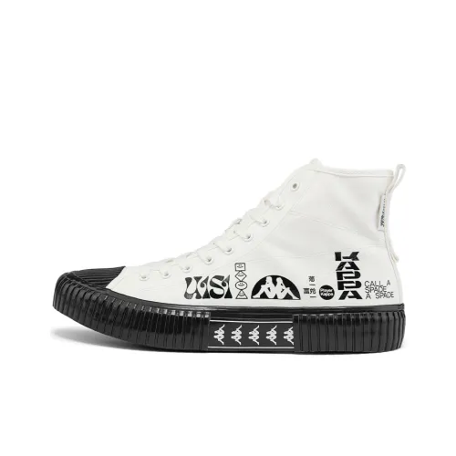 Kappa Wear Resistant Breathable Coverage High Top Canvas Shoes Unisex Dark Gray