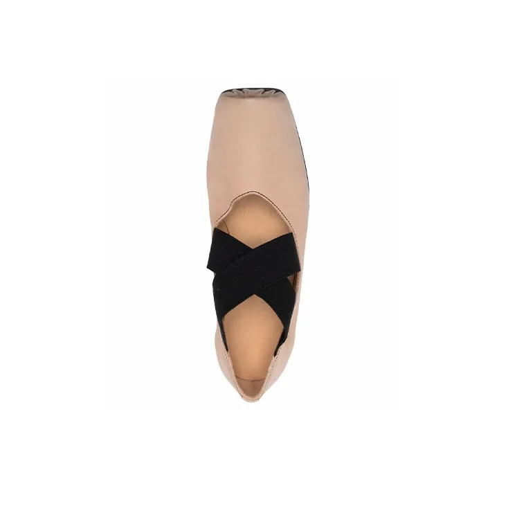 UMA WANG Ballerina Square Toe Elasticated Pumps-4