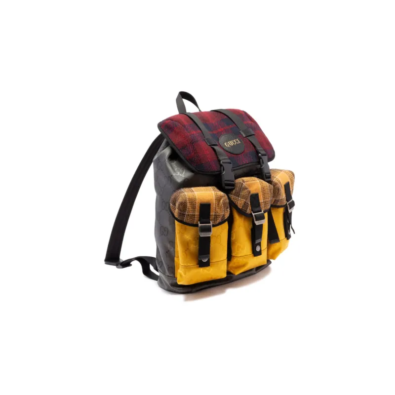 GUCCI Nylon Backpack Regular Men's Red/Yellow-1