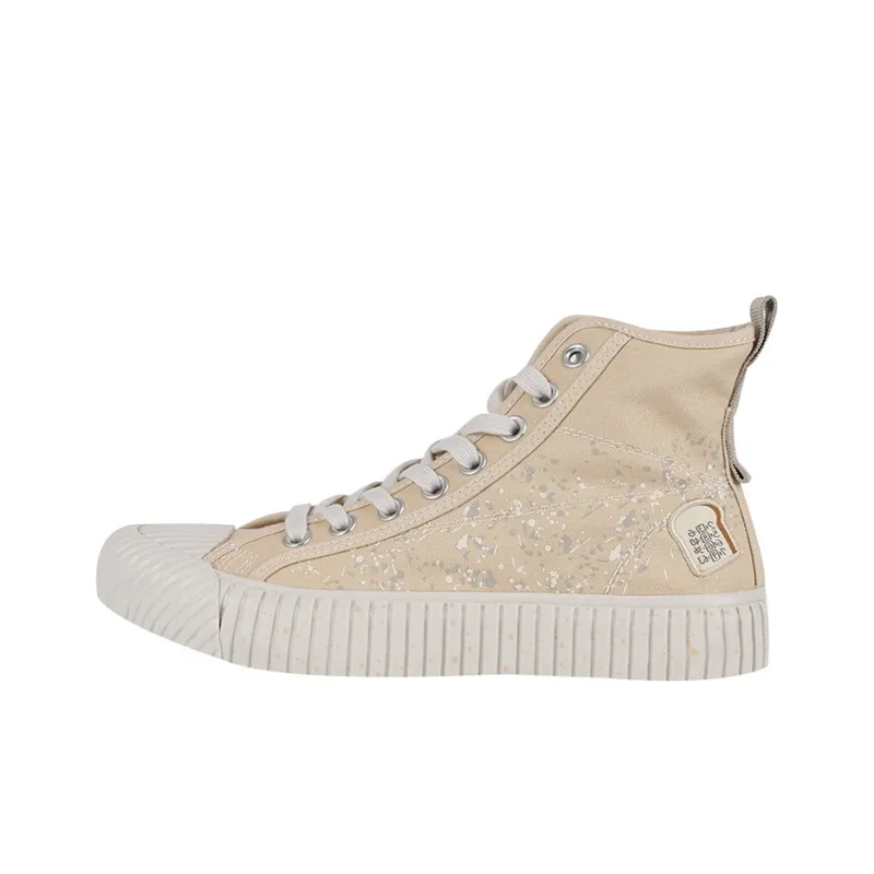Kappa Anti Slip Wear Resistant High Top Canvas Shoes Unisex Wheat Yellow-0