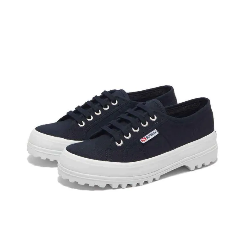 SUPERGA Canvas Shoes Women's Low-Top Navy Blue-2