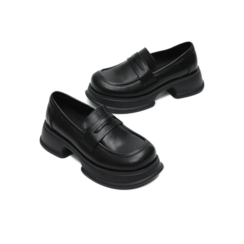 MASOOMAKE Loafers Women's Low Top Black/Ecru/Brown-3