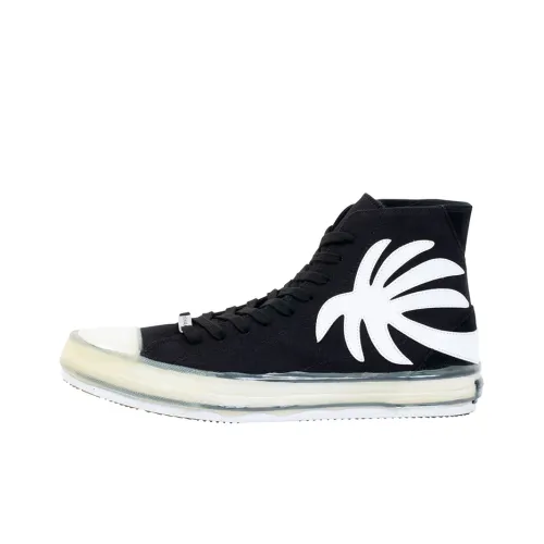 PALM ANGELS Anti Slip Wear Resistant High Top Canvas Shoes Men's Black