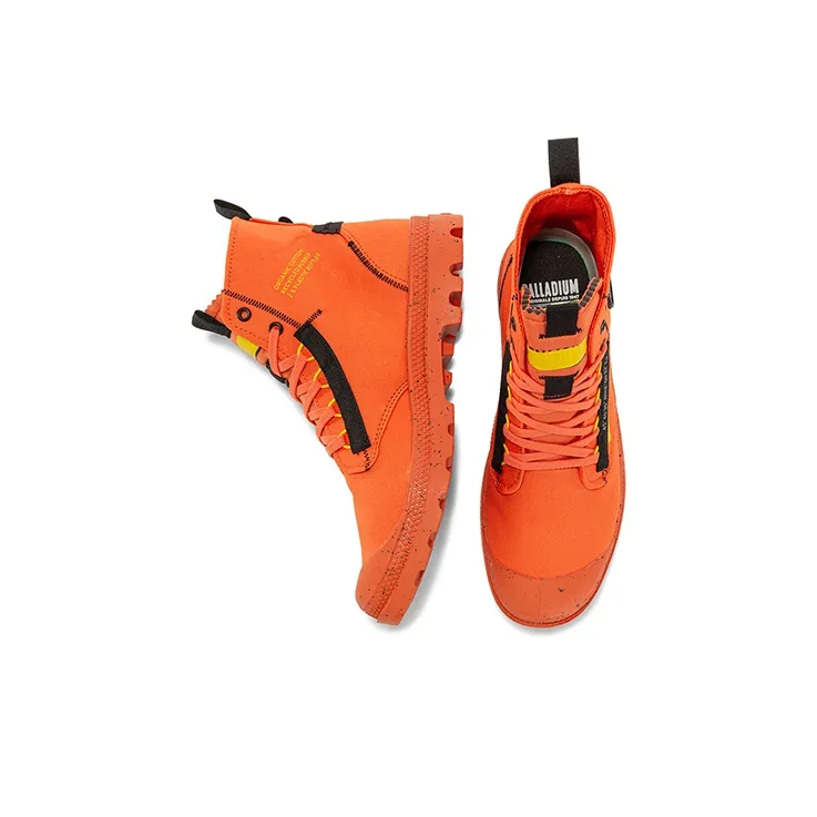 Palladium Pampa Anti Slip And Wear Resistant Breathable High Top Canvas Shoes Unisex Fire Orange-3